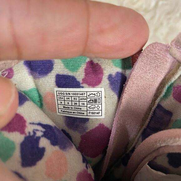 UGG Girls Corene Suede Like Pink Lace Up Back Zip Up Sides Boots Size 9 - Picture 10 of 12